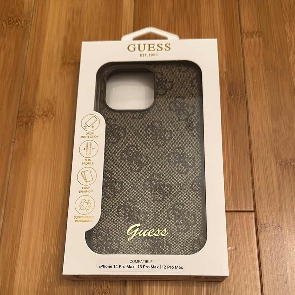 Guess Gray Phone Case with Textured Design